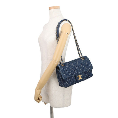 Chanel Chain Shoulder Bag CC Logo Quilted Single Flap Denim — view 4