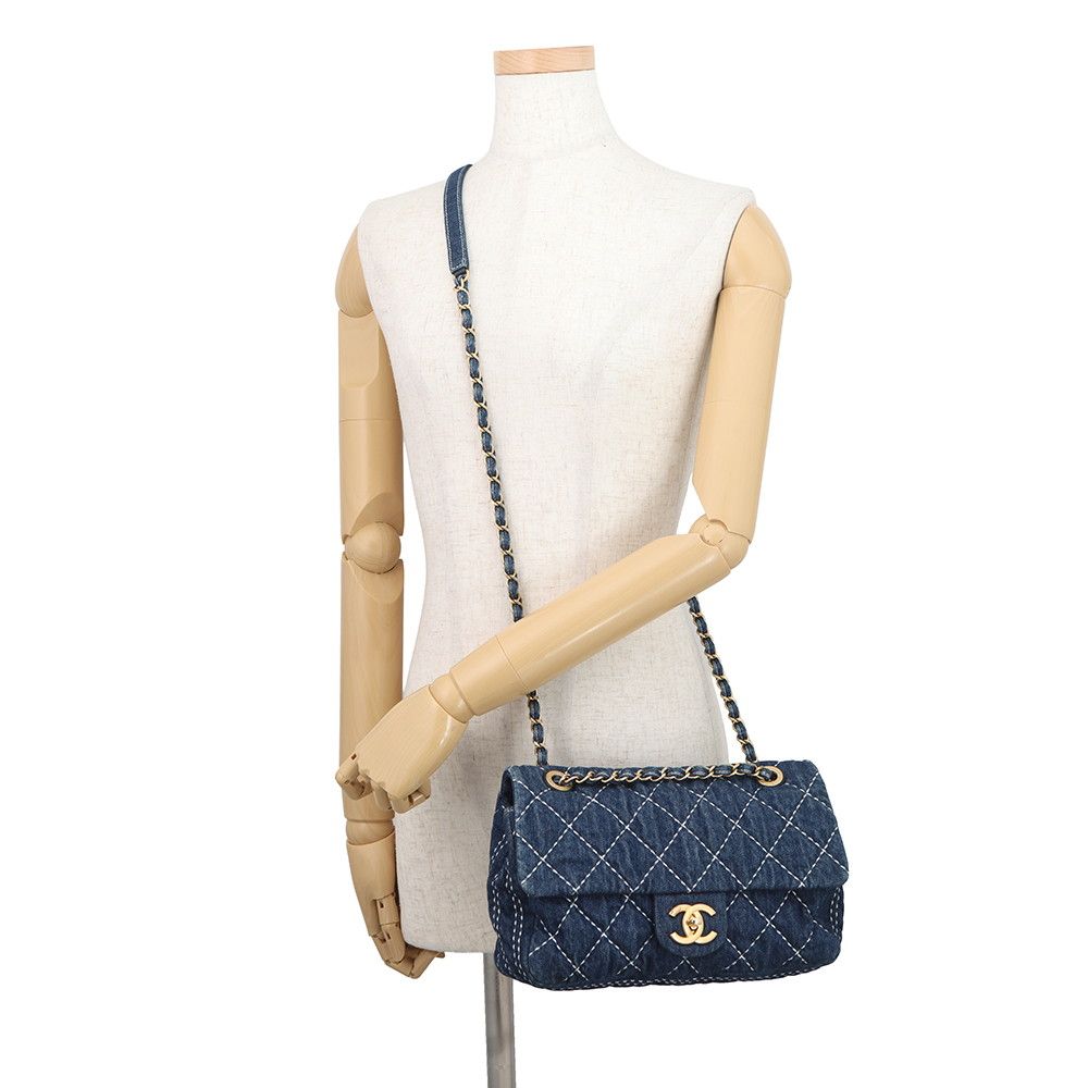 Chanel Chain Shoulder Bag CC Logo Quilted Single Flap Denim — view 5