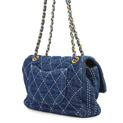 Chanel Chain Shoulder Bag CC Logo Quilted Single Flap Denim — view 2