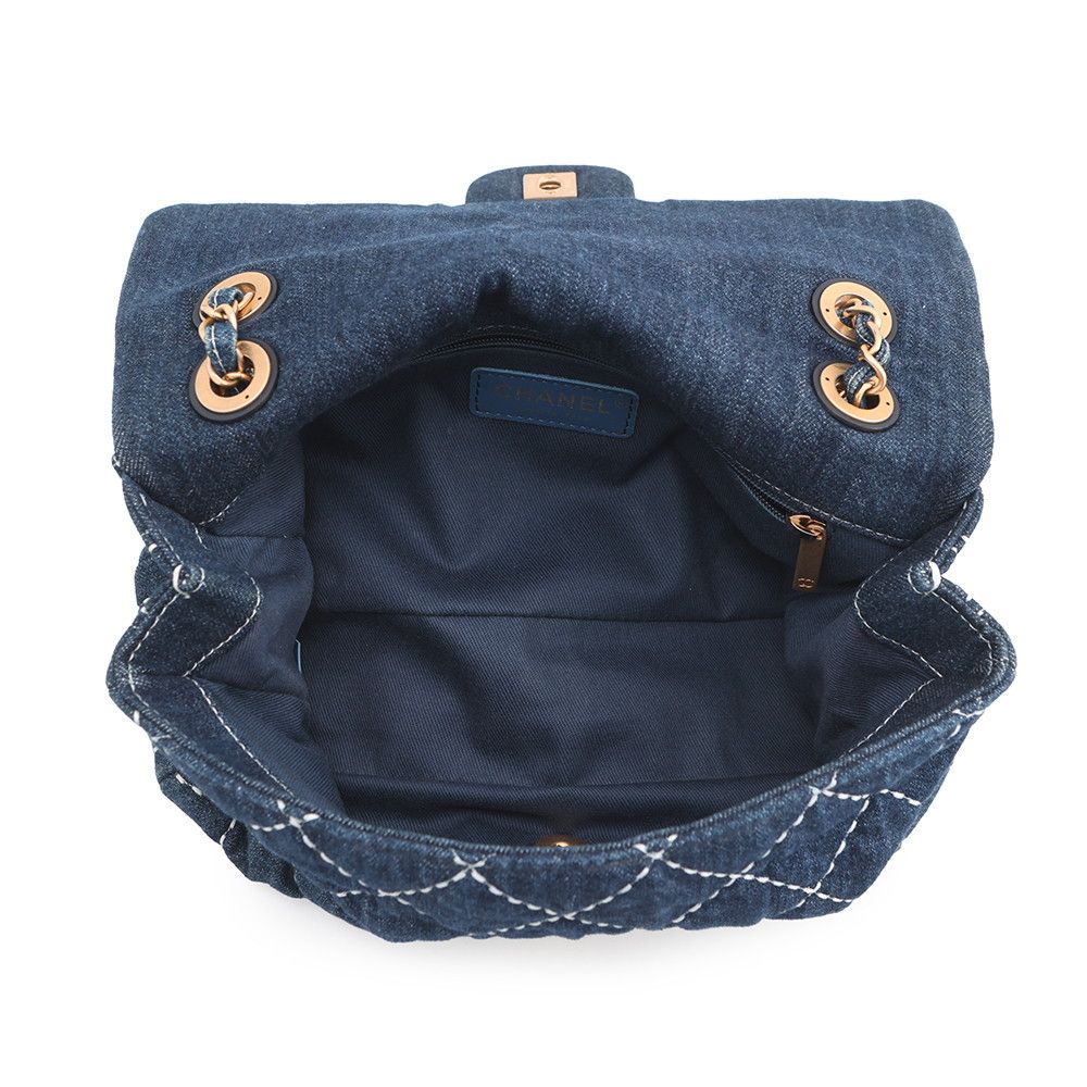 Chanel Chain Shoulder Bag CC Logo Quilted Single Flap Denim — view 6