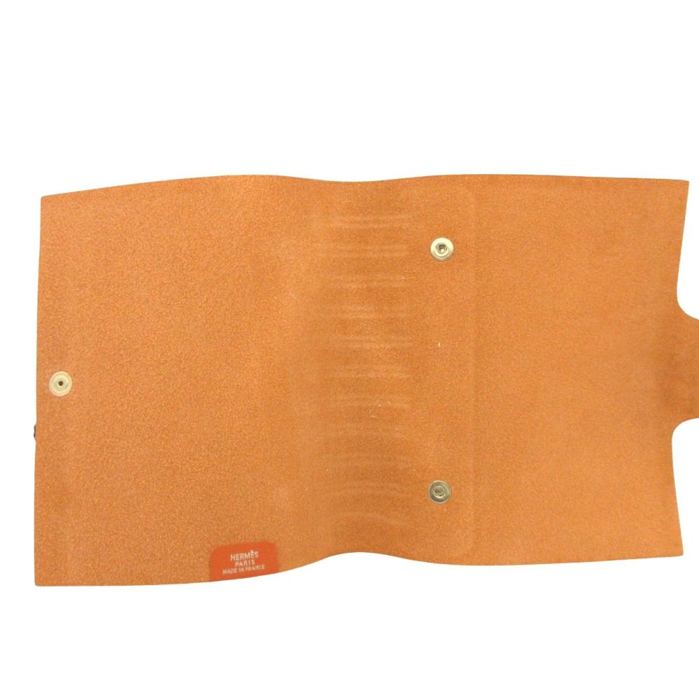 Hermes PM Note Cover Notebook Togo Leather Sellier Buttons Orange Agenda — view 6
