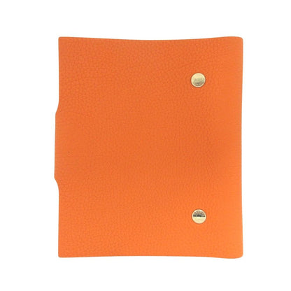 Hermes PM Note Cover Notebook Togo Leather Sellier Buttons Orange Agenda — view 2