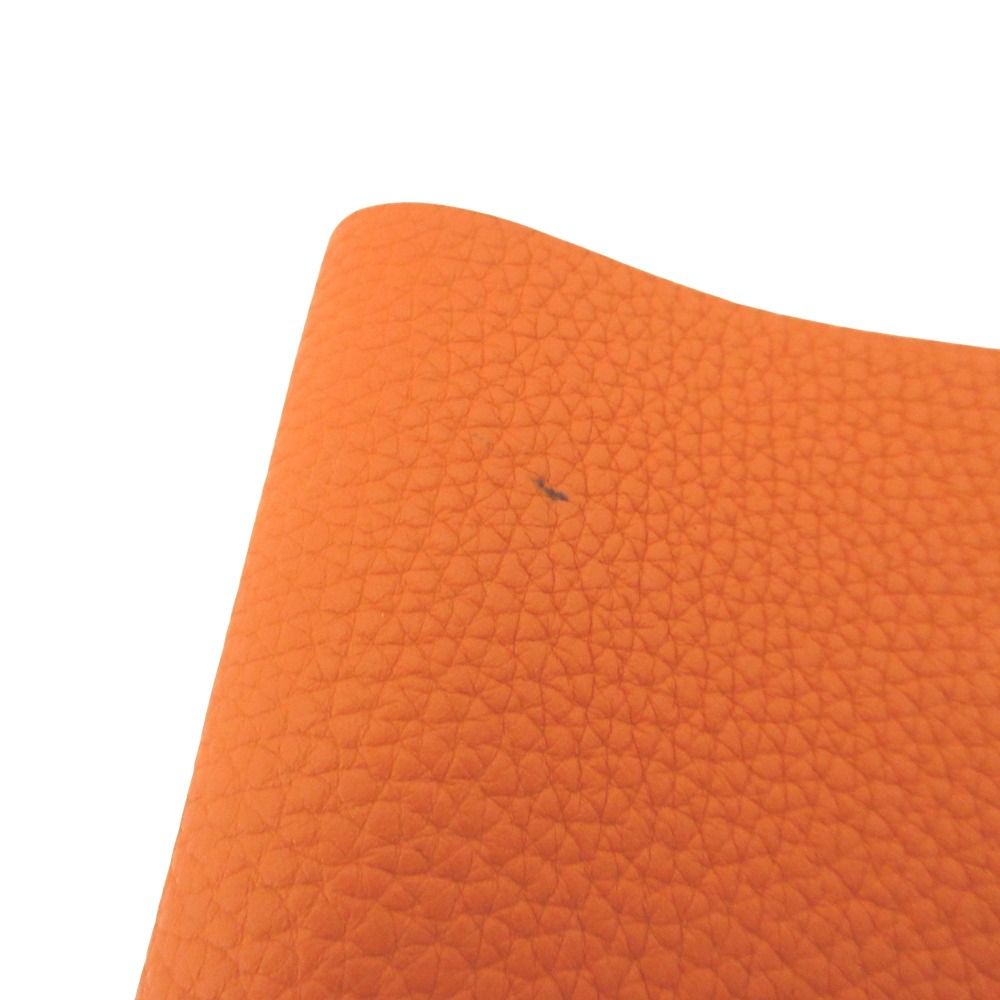 Hermes PM Note Cover Notebook Togo Leather Sellier Buttons Orange Agenda — view 4