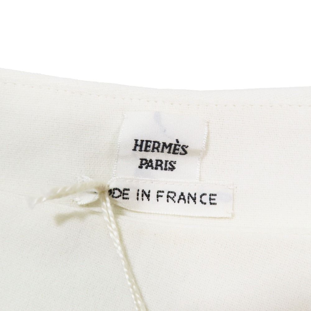 Hermes Asymmetrical Deformed Sleeveless Dress Long Stretch Wool 36 White — view 8