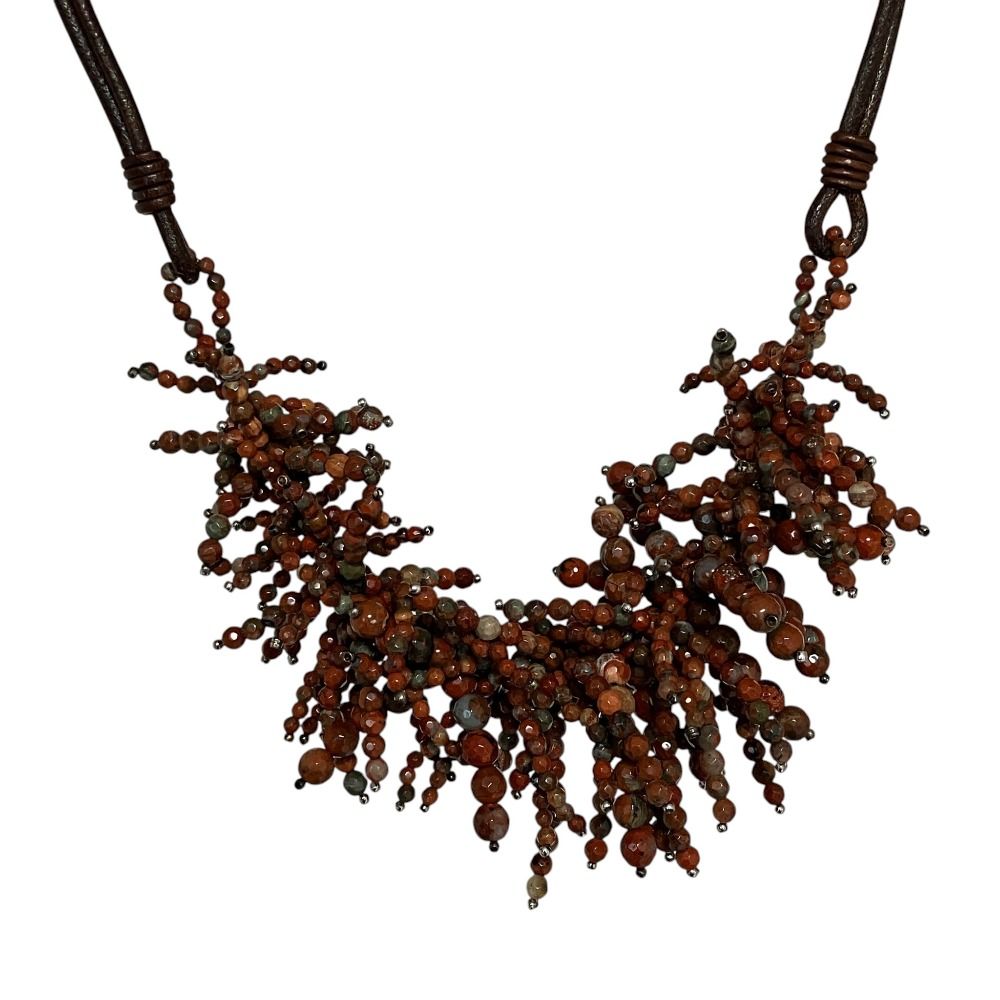 Brunello Cucinelli Beads Choker Necklace Brown — view 3