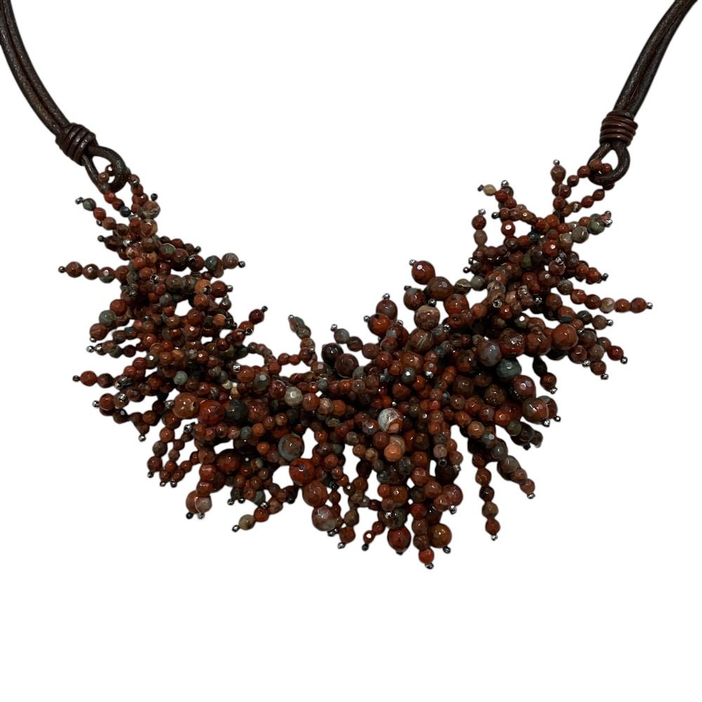 Brunello Cucinelli Beads Choker Necklace Brown