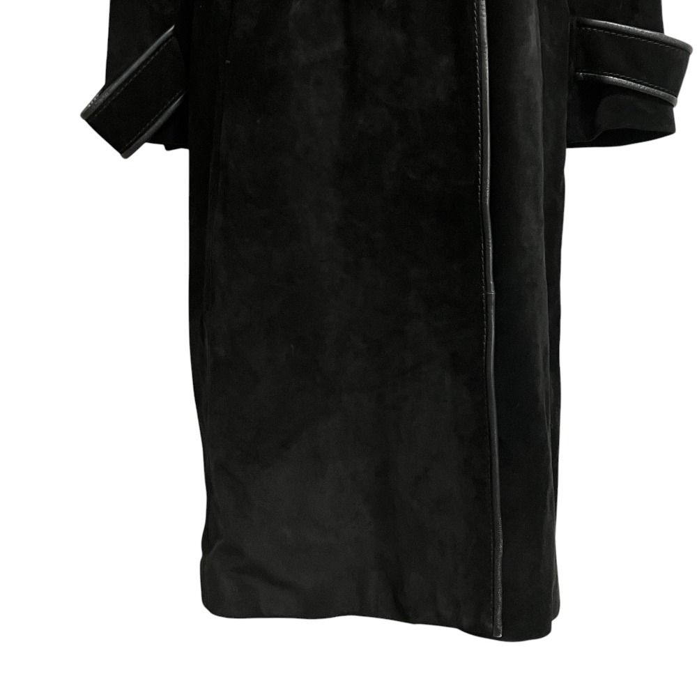 Max Mara Nuba Leather Belted Coat 42 Black — view 7