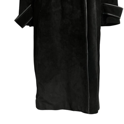 Max Mara Nuba Leather Belted Coat 42 Black — view 7