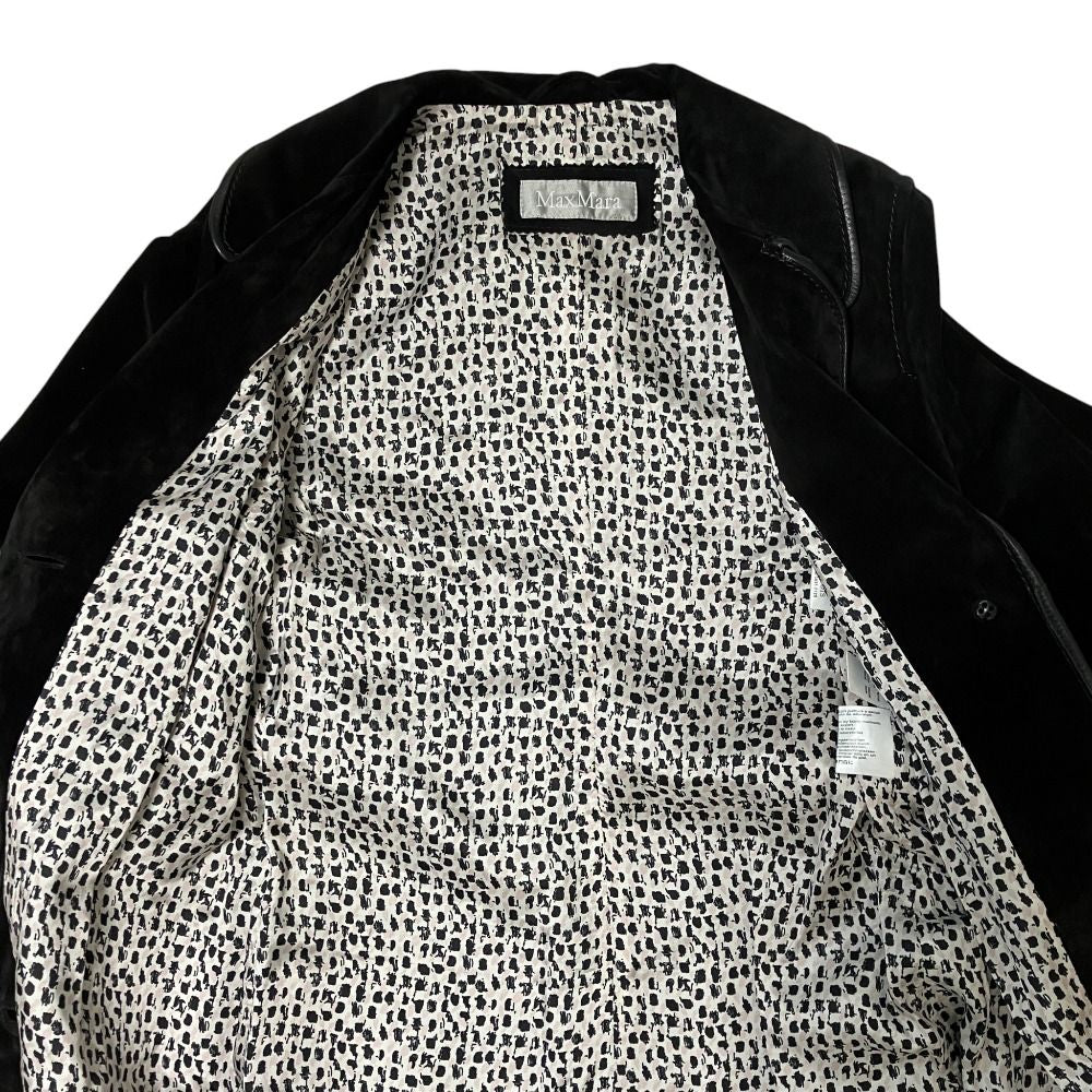 Max Mara Nuba Leather Belted Coat 42 Black — view 8