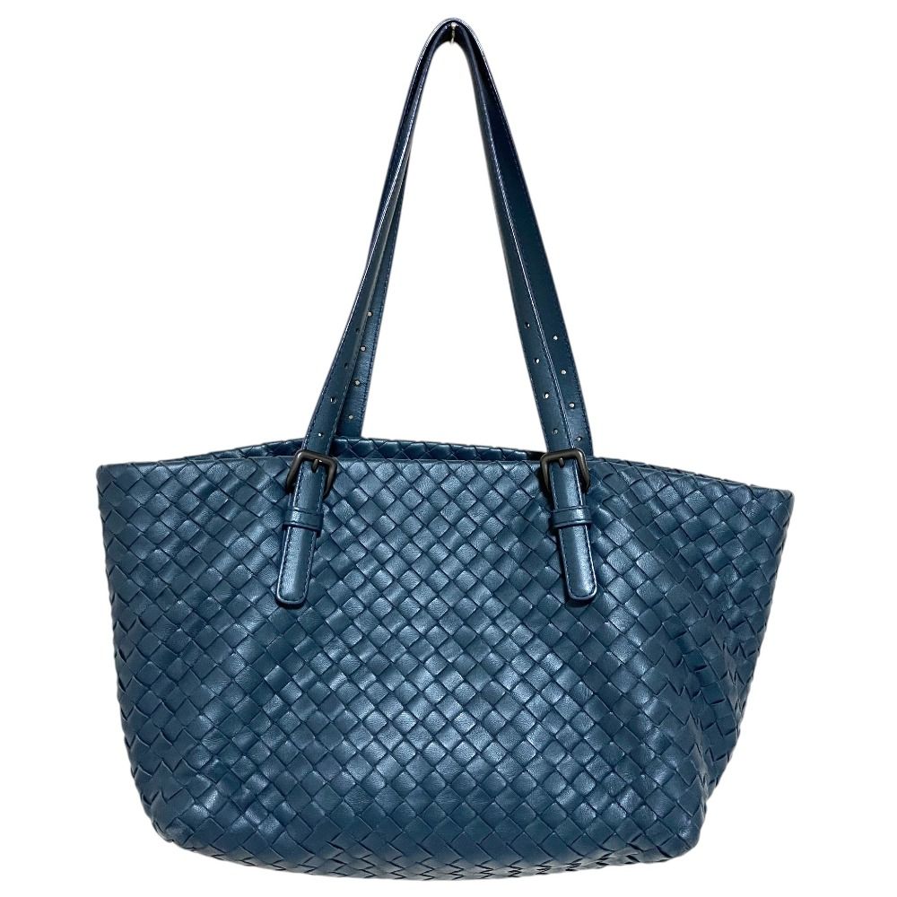 Bottega Veneta Mini Chester Intrecciato Leather Tote Bag Navy