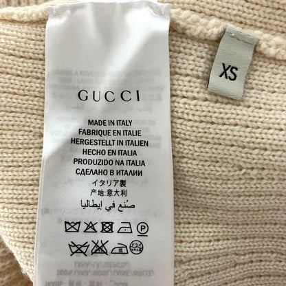 Gucci Above Knee Length Web Line Ruffles Knit Skirt XS Off White — view 4