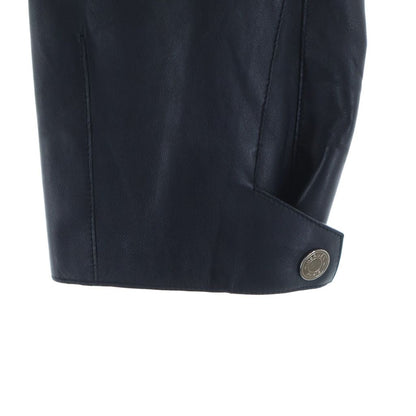 Hermes Sellier Button Optical Lambskin Single Rider's Jacket Navy — view 6