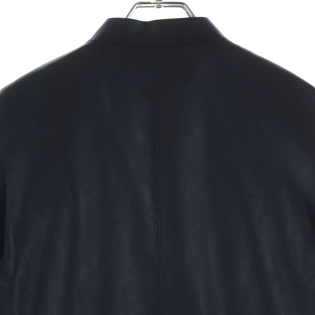 Hermes Sellier Button Optical Lambskin Single Rider's Jacket Navy — view 4