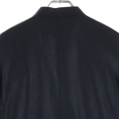 Hermes Sellier Button Optical Lambskin Single Rider's Jacket Navy — view 4