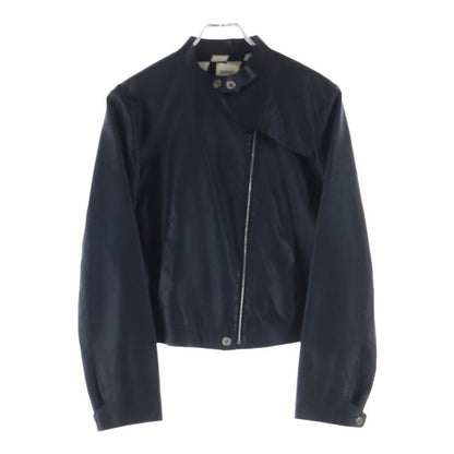 Hermes Sellier Button Optical Lambskin Single Rider's Jacket Navy