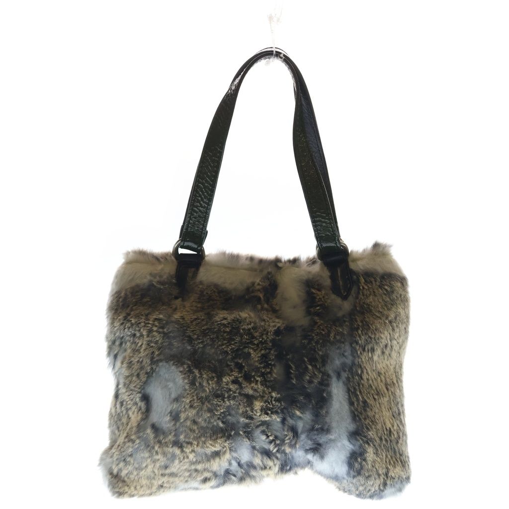 Chrome Hearts Dagger Zip Fur Handbag Gray
