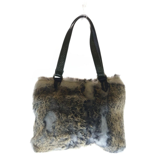 Chrome Hearts Dagger Zip Fur Handbag Gray