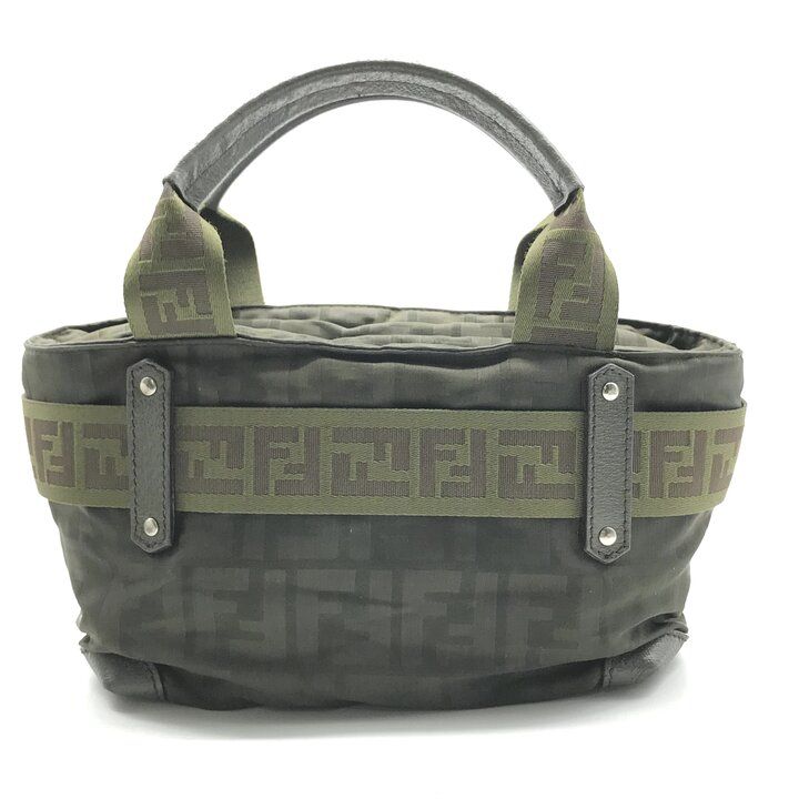 Fendi Zucca Nylon Hand Bag Mini Khaki — view 3