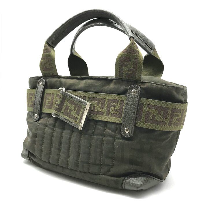 Fendi Zucca Nylon Hand Bag Mini Khaki — view 2