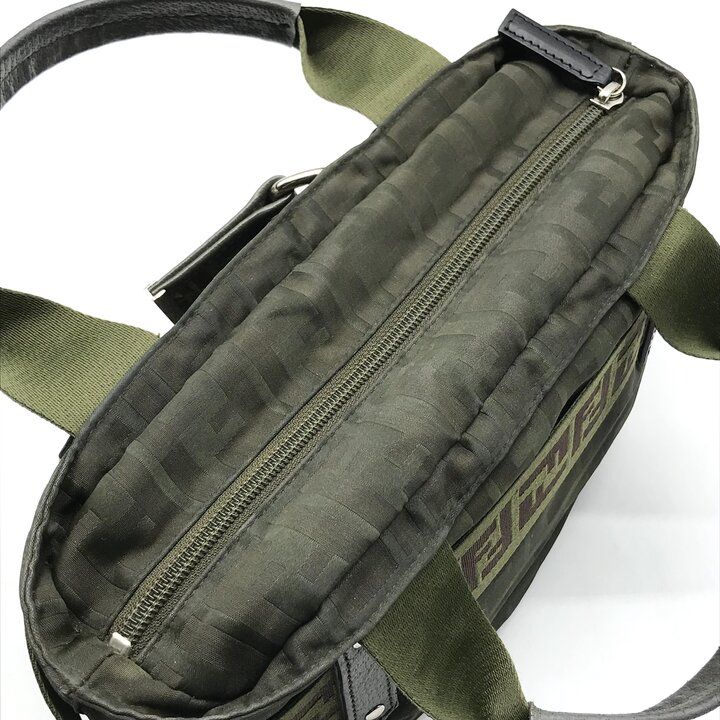 Fendi Zucca Nylon Hand Bag Mini Khaki — view 8