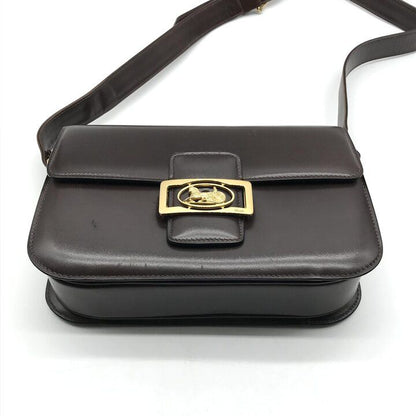 Celine Leather Carriage Vintage Shoulder Bag Brown — view 4