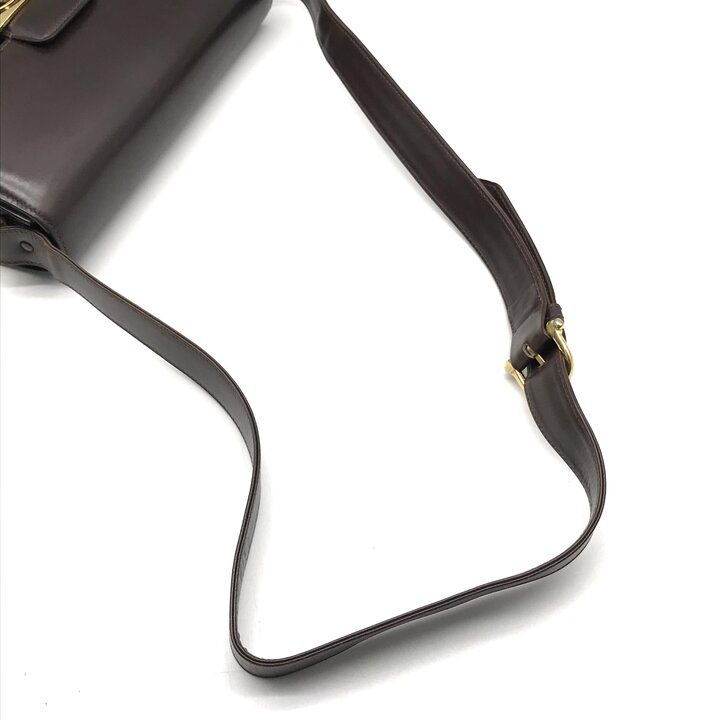 Celine Leather Carriage Vintage Shoulder Bag Brown — view 7