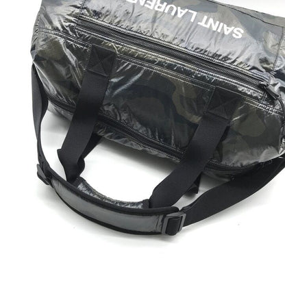 Saint Laurent YSL Paris 2-Way Nylon Duffle Shoulder Boston Bag Camouflage Khaki — view 6