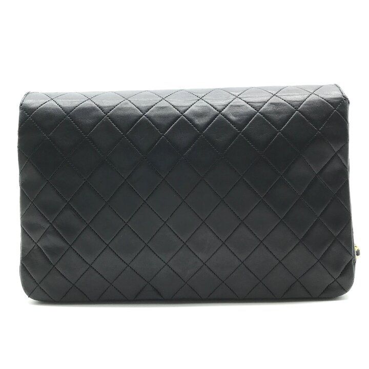 Chanel CC Logo Quilted Leather Turnlock Chain Shoulder Bag Black — view 3
