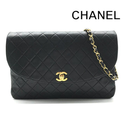 Chanel CC Logo Quilted Leather Turnlock Chain Shoulder Bag Black