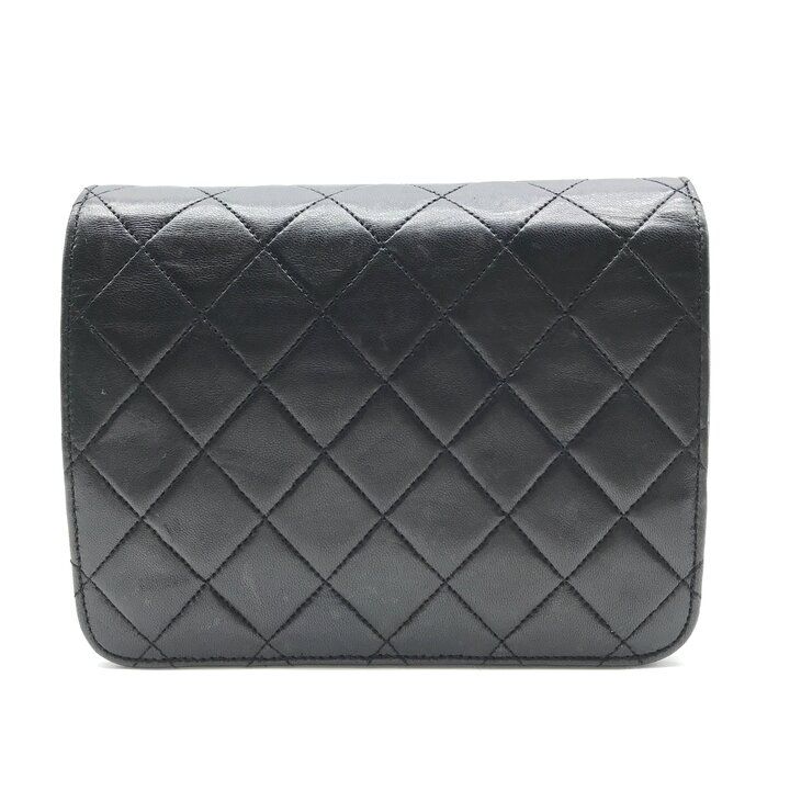 Chanel CC Logo Mini Quilted Lambskin Chain Shoulder Bag Black — view 2