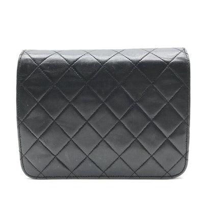 Chanel CC Logo Mini Quilted Lambskin Chain Shoulder Bag Black — view 2