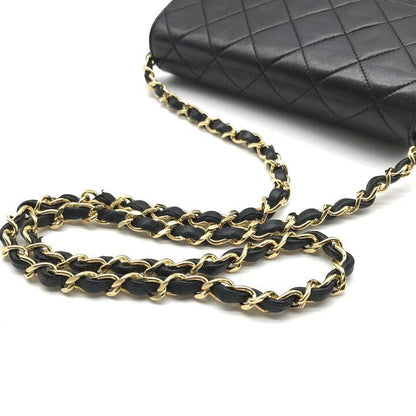 Chanel CC Logo Mini Quilted Lambskin Chain Shoulder Bag Black — view 6