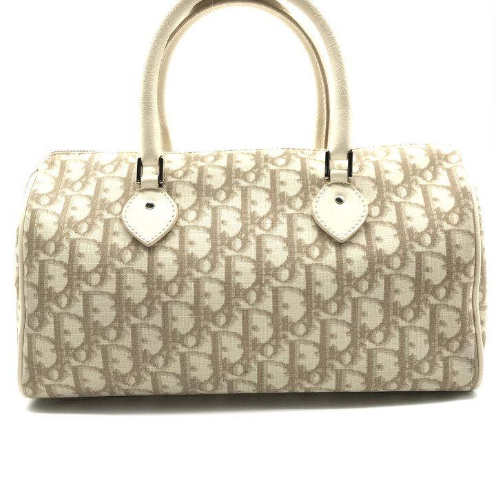 Dior Trotter Leather Flower Embroidery Mini Hand Bag Beige — view 2