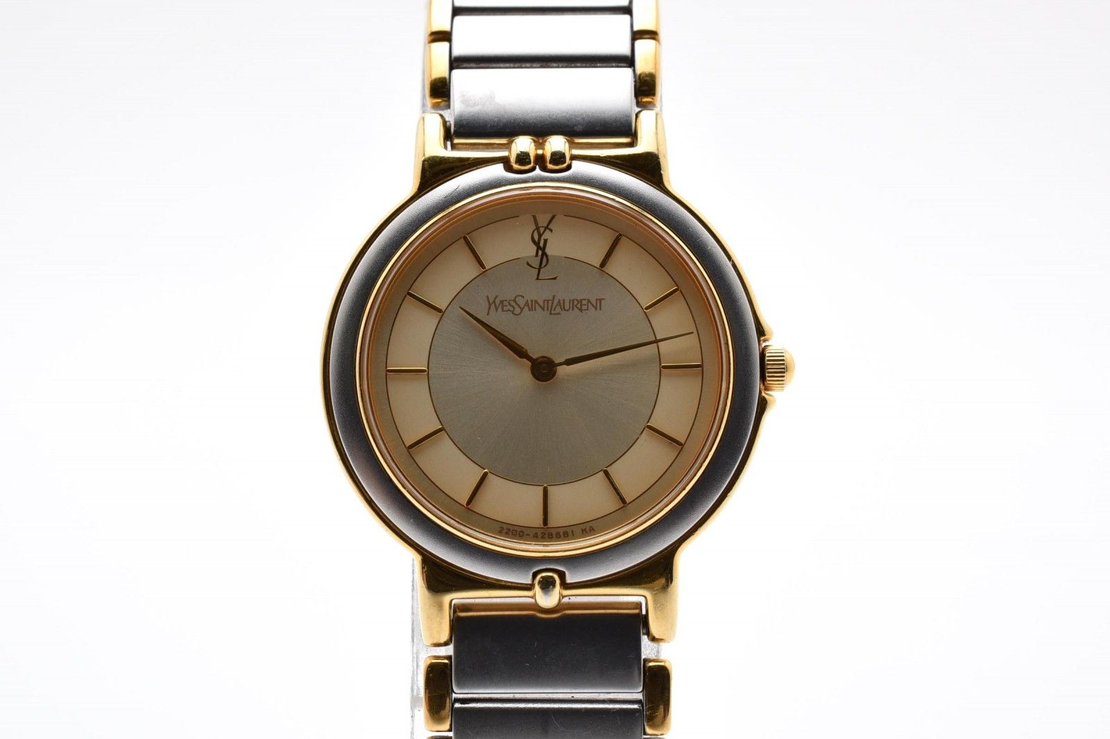 Saint Laurent 2200 Quartz YSL Logo Cassandra Watch Cream Dial Combination — view 2