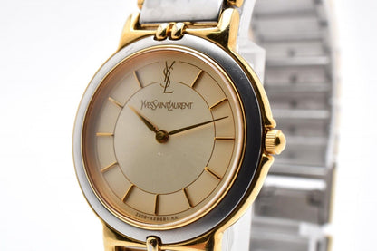 Saint Laurent 2200 Quartz YSL Logo Cassandra Watch Cream Dial Combination