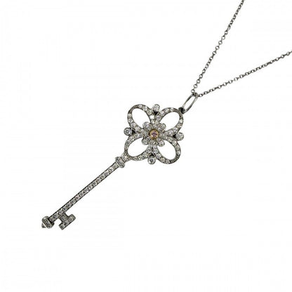 Tiffany & Co Necklace Victoria Key Platinum 18K Yellow Gold Pink Diamond