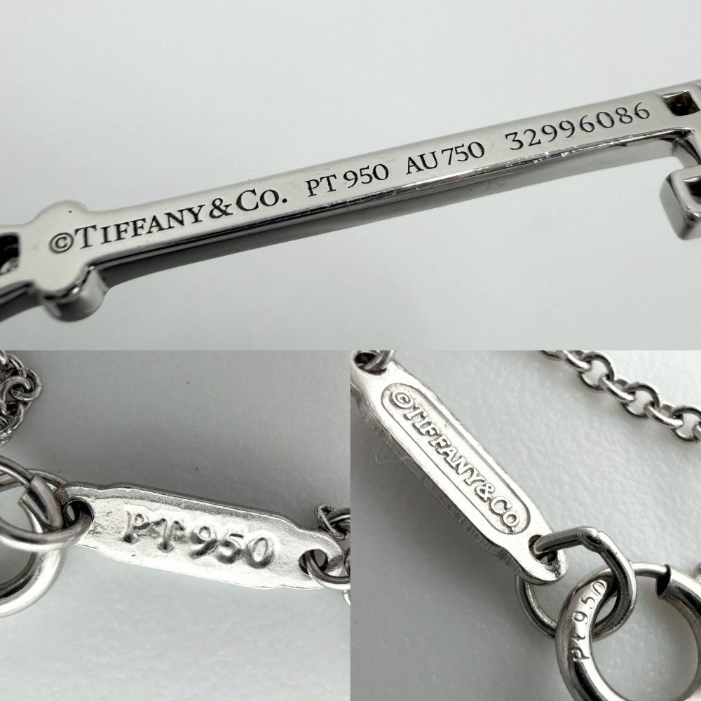 Tiffany & Co Necklace Victoria Key Platinum 18K Yellow Gold Pink Diamond — view 6