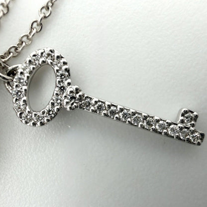 Tiffany & Co Necklace Filigree Padlock Motif Heart 18K White Gold 750 White Gold Diamond — view 6
