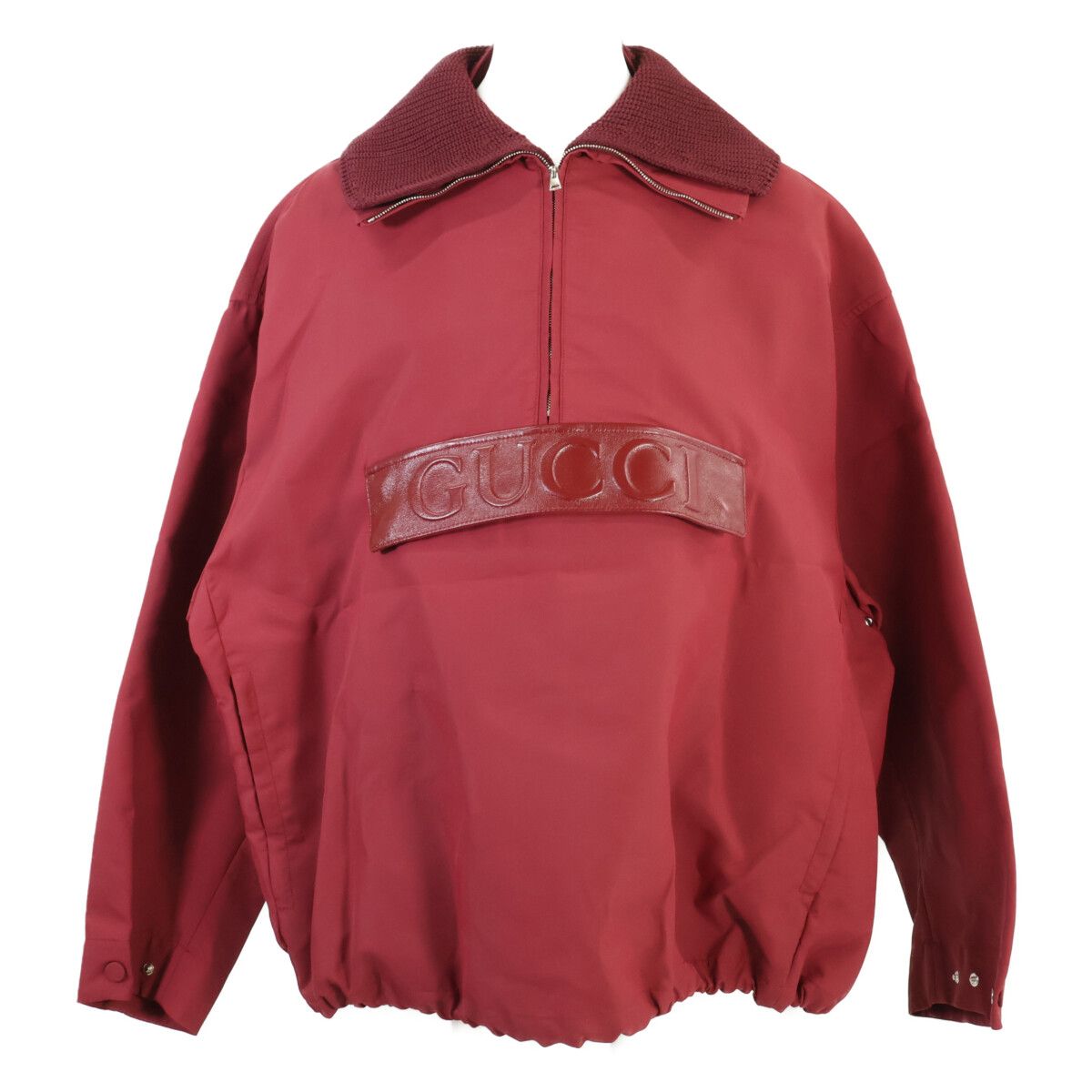 Gucci Embossed Gabardine Half Zip Bomber Jacket 38