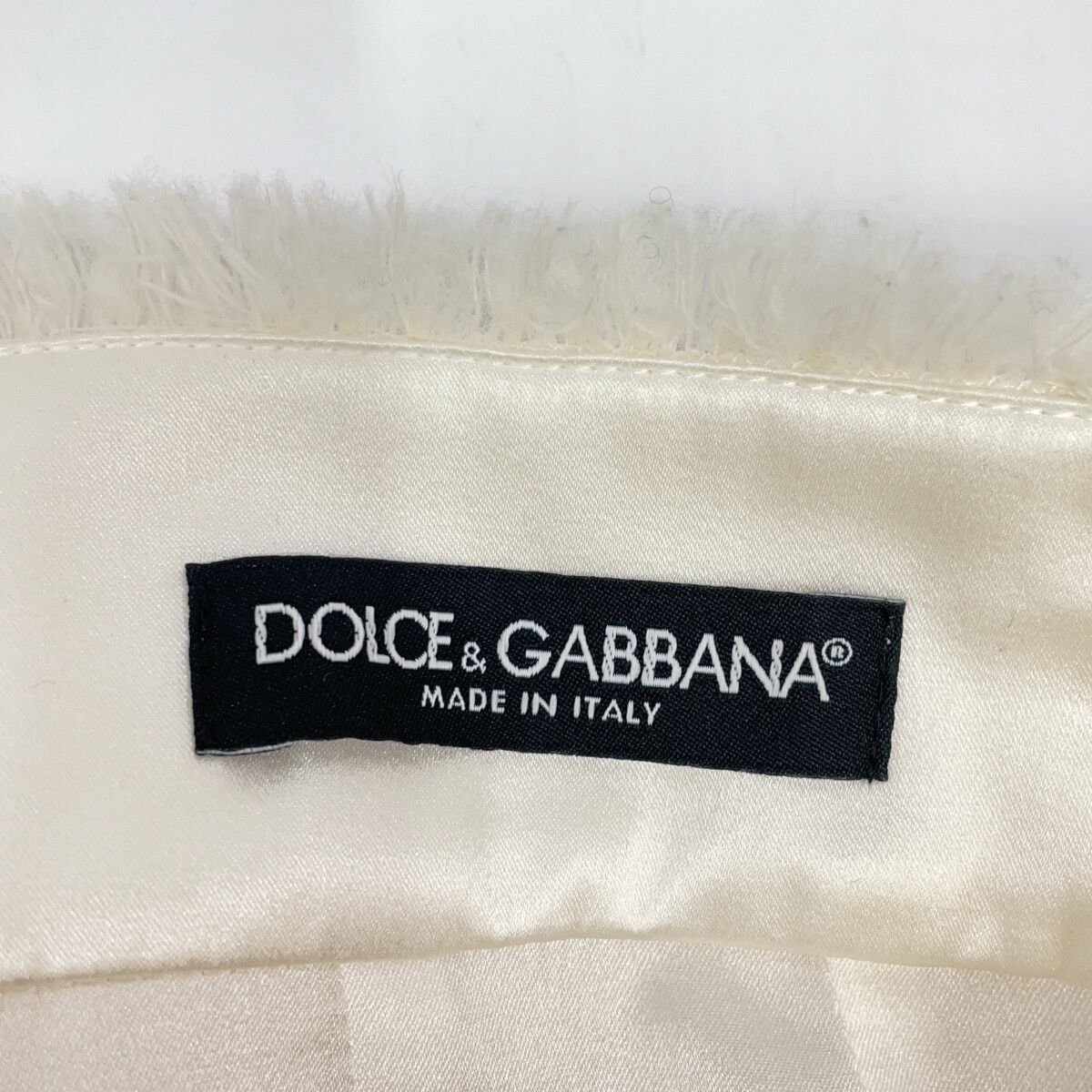 Dolce & Gabbana White SK Gdcaw Tweed DG Skirt 40 — view 3