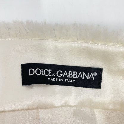 Dolce & Gabbana White SK Gdcaw Tweed DG Skirt 40 — view 3