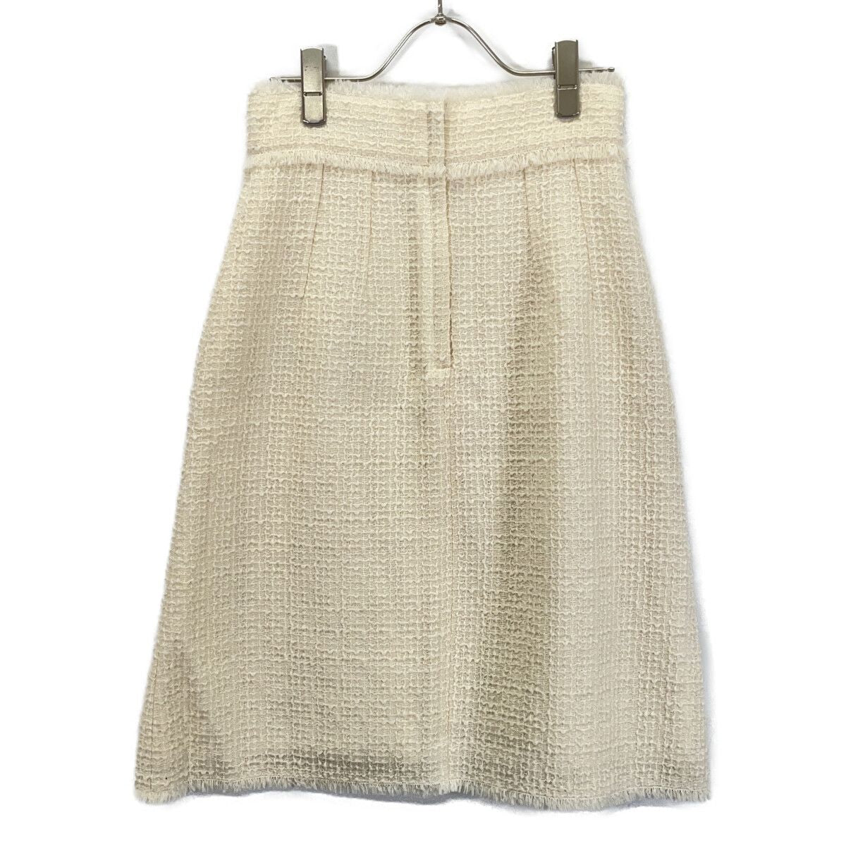Dolce & Gabbana White SK Gdcaw Tweed DG Skirt 40 — view 2