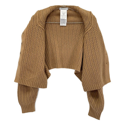Max Mara Camel Wool Cashmere Cropped Short Cardigan — view 3