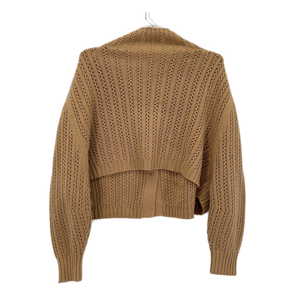 Max Mara Camel Wool Cashmere Cropped Short Cardigan — view 2