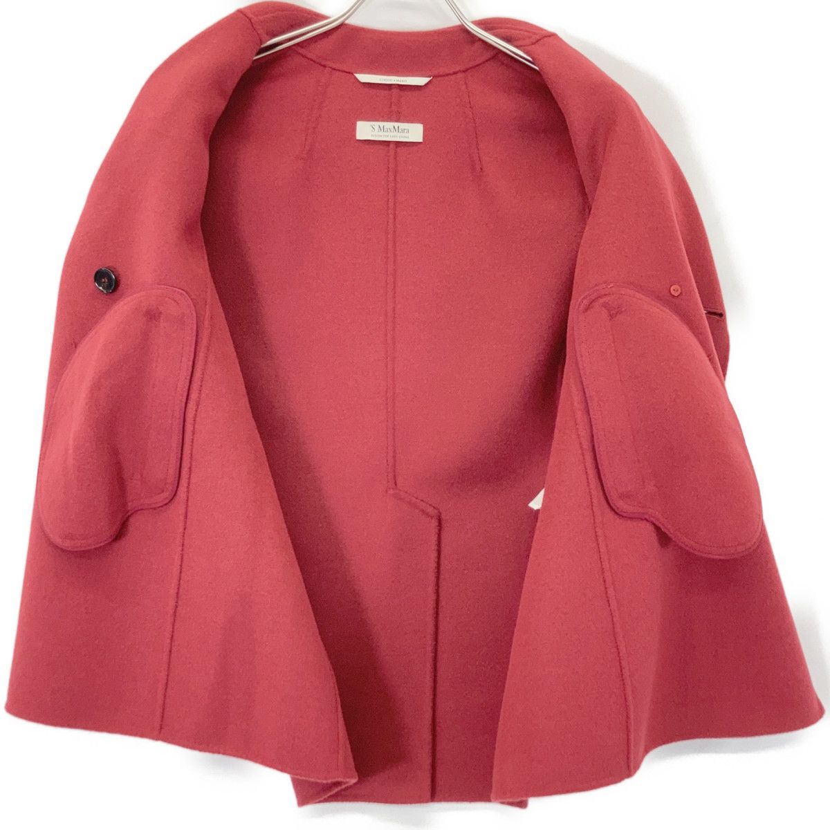 Max Mara S Double Breasted Short Coat Red 36 — view 3