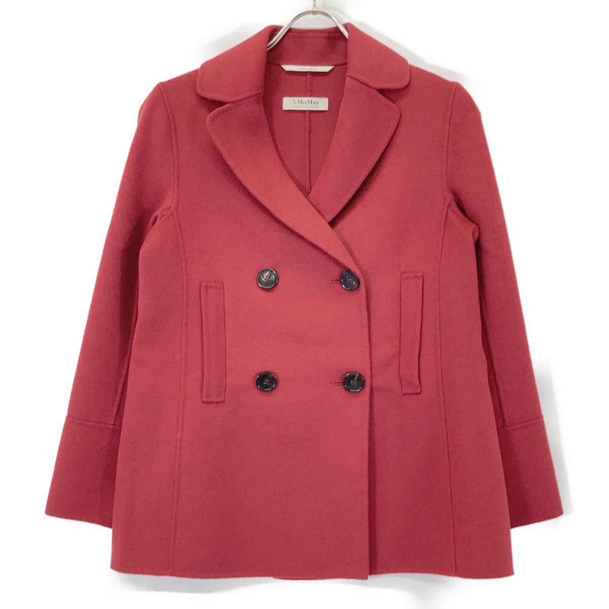 Max Mara S Double Breasted Short Coat Red 36