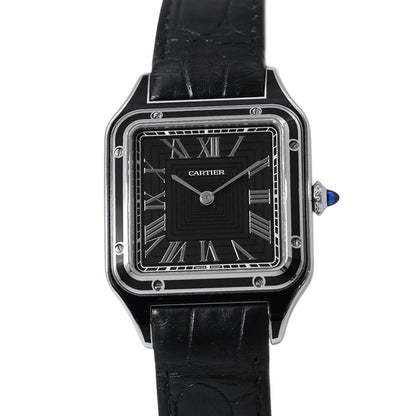 Cartier Santos Dumont LM Watch Black Dial Hand Wound
