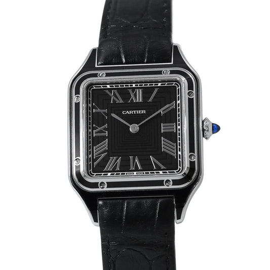 Cartier Santos Dumont LM Watch Black Dial Hand Wound