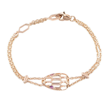 Bvlgari Bracelet Serpenti Amethyst 14.5 16.5 18K Pink Gold