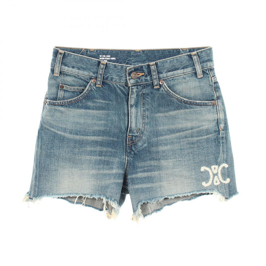 Celine Denim Pants Triomphe Skate Shorts Cotton